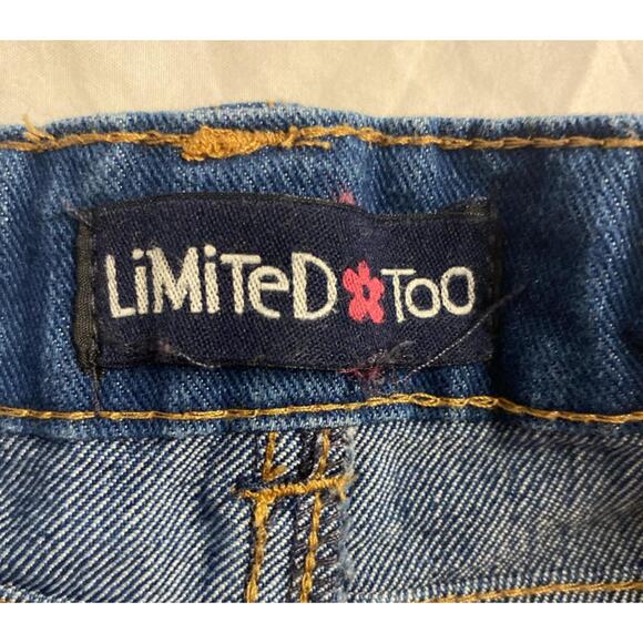 Y2K Blue Denim Shorts with Yellow Trim Limited Too Girls Small - Picture 3 of 4